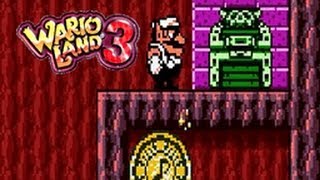 Wario Land 3  West World  The West Crater Day  Green Chest  GBC [upl. by Nauqyaj]