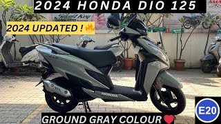 Honda Dio 125 2024 E20 OBD 2  Ground Gray 🔥 Standard Variant  2024 Honda Dio 125 Standard Review [upl. by Anirbak]