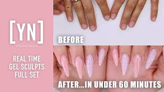 Real Time  Gel Sculpts Full Set [upl. by Ashling]