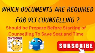 Documents Required To VCI Counselling  Required Documents at Reporting Time  VCI Counselling [upl. by Odawa557]