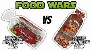 Sprouted Whole Grain Bread vs Regular Whole Wheat Bread BEST BREAD  LiveLeanTV [upl. by Nevag]