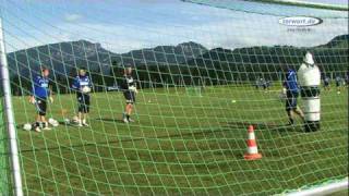 torwartdeTraining mit T Schlieck  Zwei hohe Bälle nach Volley [upl. by Droffilc183]