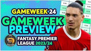 FPL GAMEWEEK 24 PREVIEW  JOTA VS DARWIN  Fantasy Premier League Tips 202324 [upl. by Ldnek]