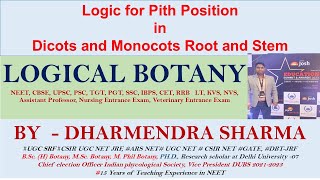 Pith position in Dicots and Monocots Root and Stem Neet  Botany  Pith Logic [upl. by Menon]