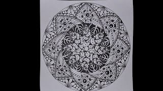 Zendala 9 Exploreing Zentangle and Mandala [upl. by Ramin480]