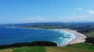 Cantabria desde el aire Playa de Oyambre y playa de San Vicente de la Barquera [upl. by Osber]