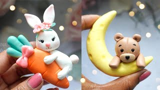 Bunny amp Bear Clay Tutorial  Cold Porcelain Clay  Air Dry Clay  Clay Craft Ideas [upl. by Thalia]