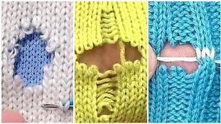 3 Great Ways to Repair Holes in Knitted Sweaters at Home Yourself 💎Beginners Tutorial🤗 [upl. by Lunn250]