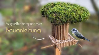 schöner Vogelfutterspender aus Naturmaterialien einfach zum Nachmachen Bauanleitung  Maße [upl. by Valiant488]