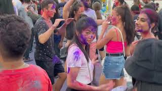 Foreigners Dancing on Indian songs at Holi Celebration in Pattaya Thailand holi2023 thailand [upl. by Ahseat]