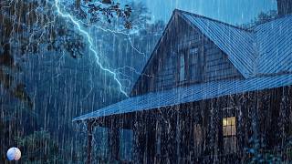 Maximum Relaxation to Sleep Soundly With Heavy Rain amp Thunder Sounds on Roof of Farmhouse in Forest [upl. by Mckee]