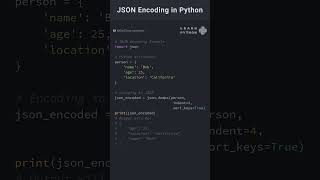 JSON Encoding in Python pythonlearning programming coding python programminglanguage [upl. by Cahan]