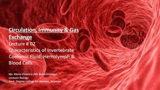 Lecture 02 Characteristics of Invertebrate Coelomic Fluid Hemolymph and Blood Cells [upl. by Yenduhc902]