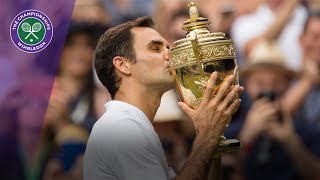 Roger Federer and Marin Cilic receive their Wimbledon 2017 trophies [upl. by Garges]