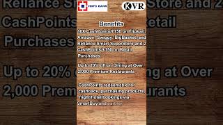 Benefits Of Moneyback Plus HDFC Credit Card [upl. by Puglia900]