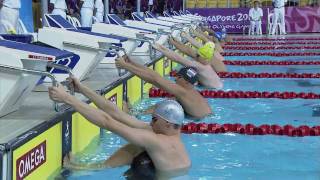 Mens 100m Backstroke Heats  Singapore 2010 Youth Games [upl. by Gertie]