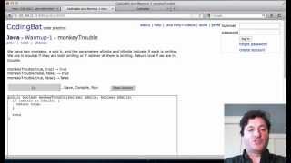 CodingBat 3  Java If Boolean Solution Code 1 [upl. by Enoed]