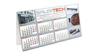 🎁 Calendario Publicitario 7  Almanaque de mesa personalizado [upl. by Shuler430]