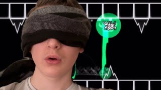 Blindfolded man beats geometry dash hard level [upl. by Ayaet259]