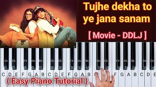 Tujhe dekha to ye jana sanamEasy piano tutorial  kumar sanu hindi song  casio [upl. by Drofniw]