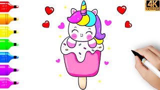 Comment dessiner une licorne  Dessin mignon de licorne  Dessins faciles [upl. by Silenay]