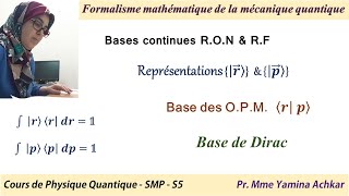 Cours de Physique quantique smp  Formalisme mathématique de la mécanique quantique  Partie 3 [upl. by Elberfeld]