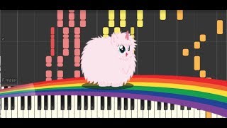 PFUDOR Piano Pink Fluffy Unicorns Dancing on Rainbows Piano Synthesia MIDI [upl. by Ainnek]