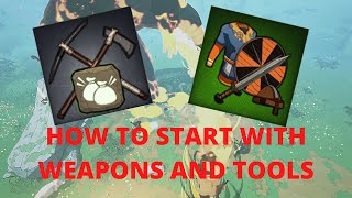 HOW TO START EVERY GAME WITH FREE TOOLS OR WEAPONS AND ARMOR IN TRIBES OF MIDGARD [upl. by Erdnaid]