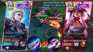 GLOBAL ALUCARD VS TOP GLOBAL FREYA TRASHTALKER🔥  WHO IS THE STRONGEST HERO FOR 1V1  BEST BUILD [upl. by Edahc]