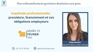 Inaptitude professionnelle  procédure licenciement et obligations employeurs [upl. by Entroc290]