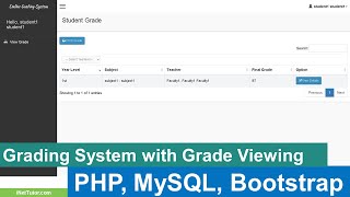 Grading System with Grade Viewing in PHP and MySQL [upl. by Heti]