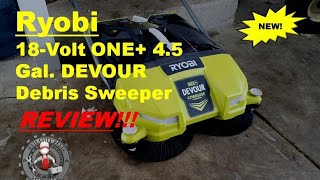 Ryobi 45 Gallon DEVOUR Debris Sweeper Review and instructional P3260 [upl. by Kellene417]