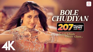 Bole Chudiyan  K3G  Amitabh Shah Rukh Kajol Kareena Hrithik  Udit Narayan  Karan Johar  4K [upl. by Lenahtan]