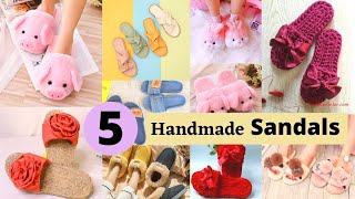 5 Handmade Sandals And Flip Flops From Old Slippers And Cardboard [upl. by Acherman]