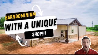 One Story Barndominium With a Unique Shop [upl. by Lehcar]