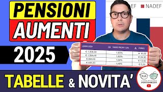 ULTIM’ORA ✅ PENSIONI ➜ AUMENTI 2025 ANTEPRIMA CALCOLI TABELLE REPORT INPS 📈 NUOVI IMPORTI GENNAIO [upl. by Walters806]