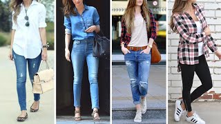 Latest jeans fashion 2022 for girl  Jeans everyday outfit ideas 2022 [upl. by Mccallum56]