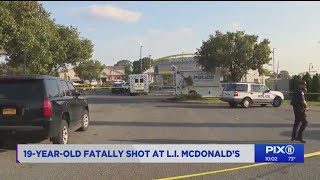 19yearold shot killed at Hempstead McDonalds police say [upl. by Auqenahs]