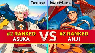 GGST ▰ Druice 2 Ranked Asuka vs MacMens 2 Ranked Anji High Level Gameplay [upl. by Amik377]