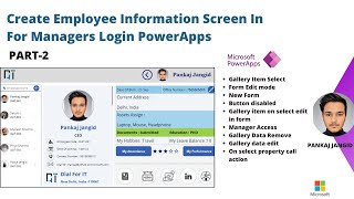 Create PowerApps for Employees amp Manager Information Screen with Multi Option  Part2 [upl. by Ymer]