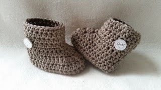 Häkeln Babystiefel  Winterschuhe  Bootie  Teil 1 Sohle mit Untertitel by BerlinCrochet [upl. by Rafat]