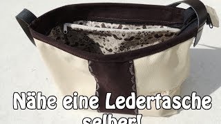 LEDERTASCHE HANDTASCHE SELBER NÄHEN  DIY  Nähen für Anfänger  Tutorial [upl. by Anawek]