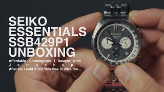 Seiko Essentials SSB429P1 MecaQuartz Chronograph Unboxing Jomashop Affordable MidCentury Banger [upl. by Tana]