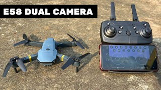 DRONES WALLAH E58 FOLDABLE DUAL CAMERA DRONE UNBOXING amp REVIEW [upl. by Lechar]