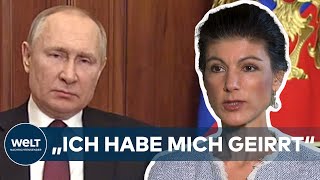 ANGRIFF AUF DIE UKRAINE Frau Wagenknecht ist Wladimir Putin ein Kriegsverbrecher – WELT Interview [upl. by Arahsal796]