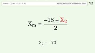 Find the midpoint between two points p1 1877 and p2 7038 StepbyStep Video Solution [upl. by Earehc]