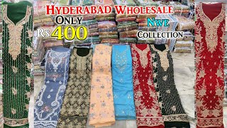 Hyderabad Wholesale  💯👌 Rs 400 only All fancy Suits 💥 Dress Material Farah Collections [upl. by Aicirtap]