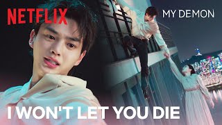 A demon catches her right when shes about to fall off a building  My Demon Ep 6  Netflix ENG [upl. by Anitteb]