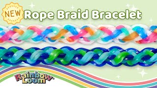 NEW Rope Braid Bracelet Rainbow Loom Tutorial by Angelynn TutorialsByA™  Intermediate Level [upl. by Ingvar]