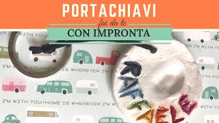 Portachiavi fai da te per la festa del papà con impronta pollice bambino  Video Tutorial [upl. by Nalid]